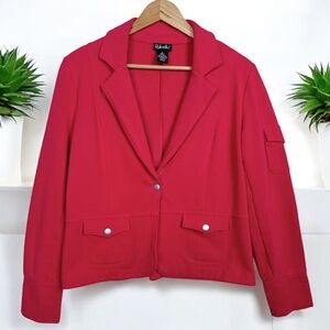 Vintage 90s Utility Cargo Cropped Fitted Long Sleeve Stretchy Blazer Jacket M